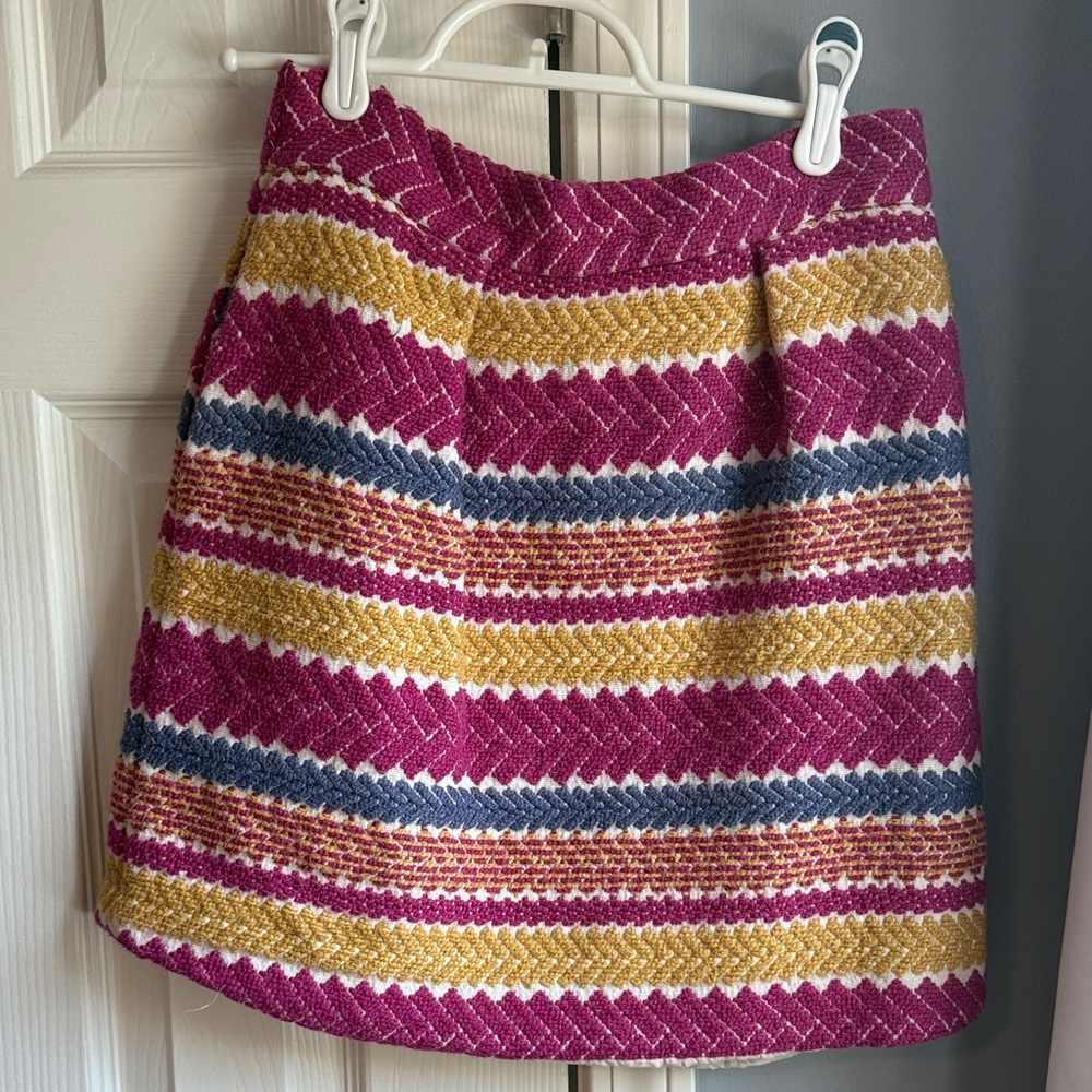 Colorful Embroidered Striped Women's Skirt
